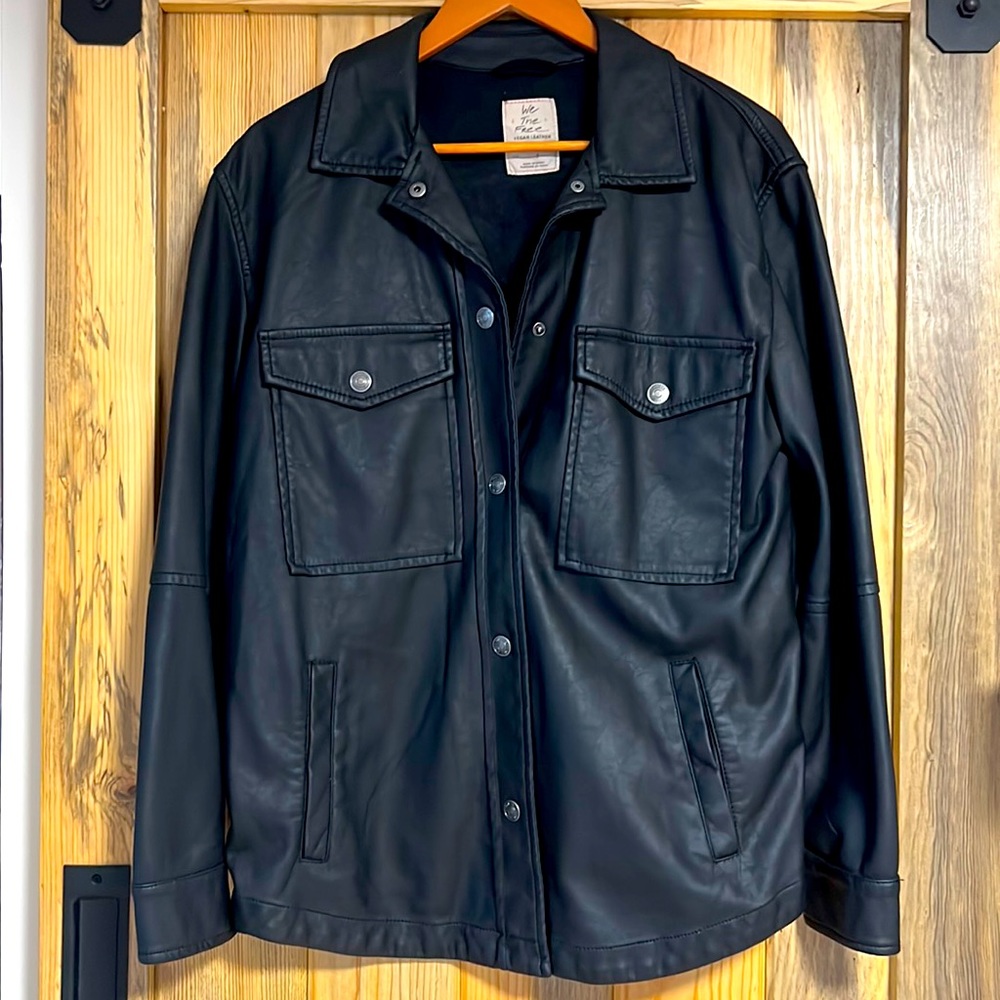 Free People Vegan leather Shirt Jacket